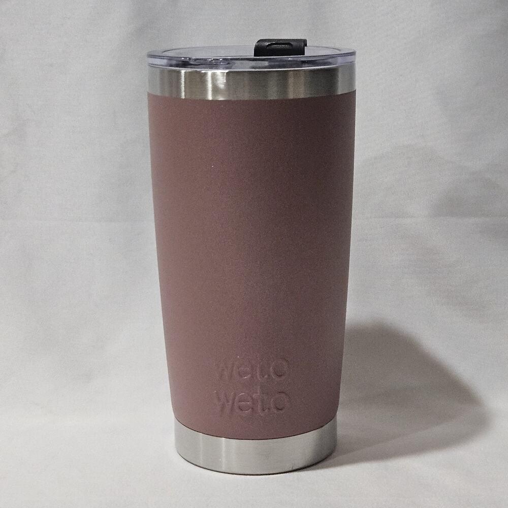 WETOWETO 20 oz Insulated Stainless Steel Tumbler Mauve Pink Slider Lid